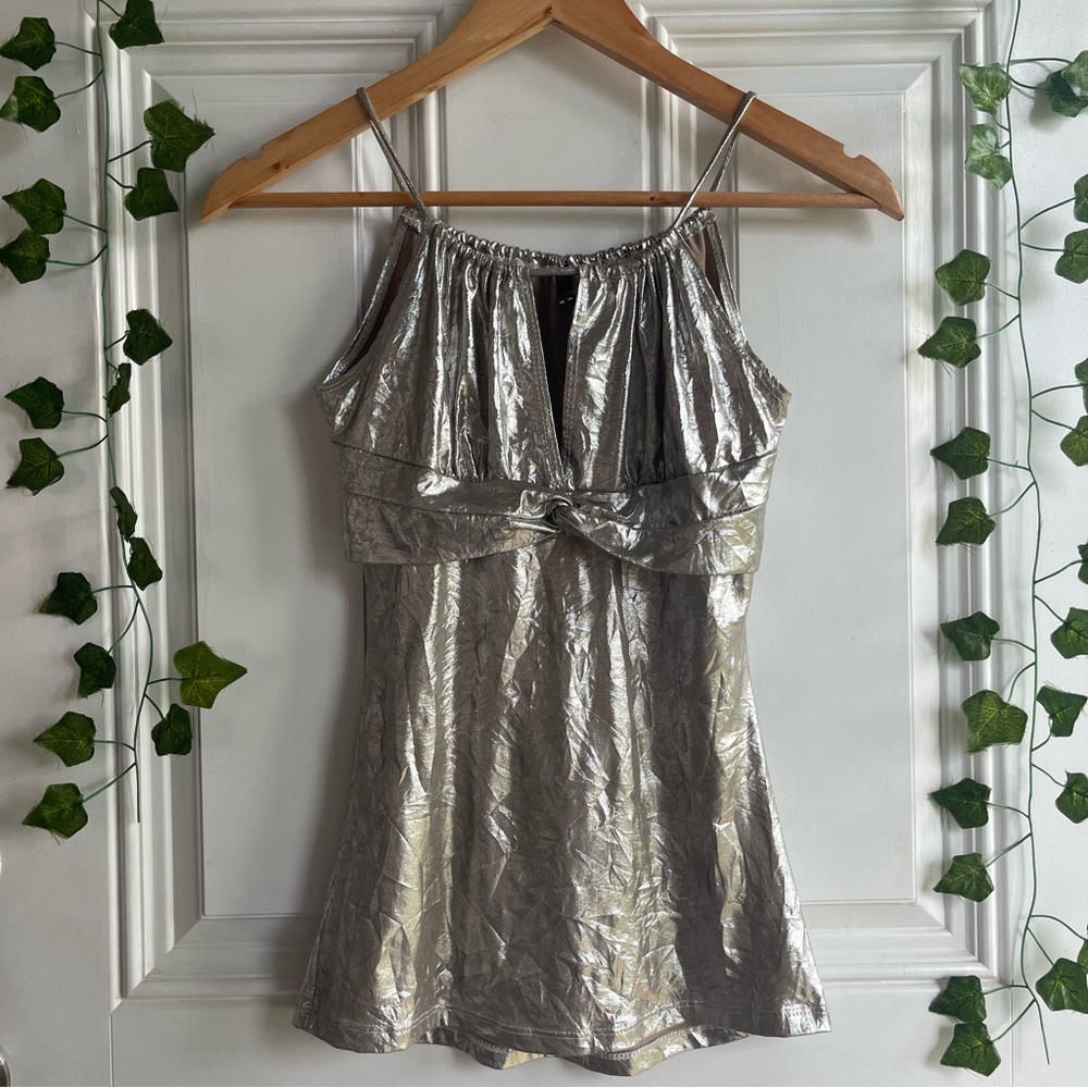 vintage pop silver top halter
